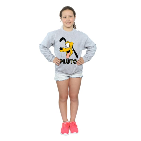 Disney Girls Pluto Face Sweatshirt 5-6 år Sports Grey Sports Grey 5-6 Years