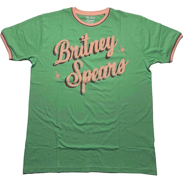 Britney Spears Unisex Adult Ringer Retro T-Shirt XL Grön Green XL