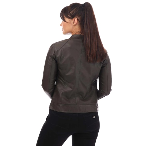 Only Dam/Kvinnor Bandit Faux Läder Bikerjacka 8 UK Choklad Chocolate 8 UK