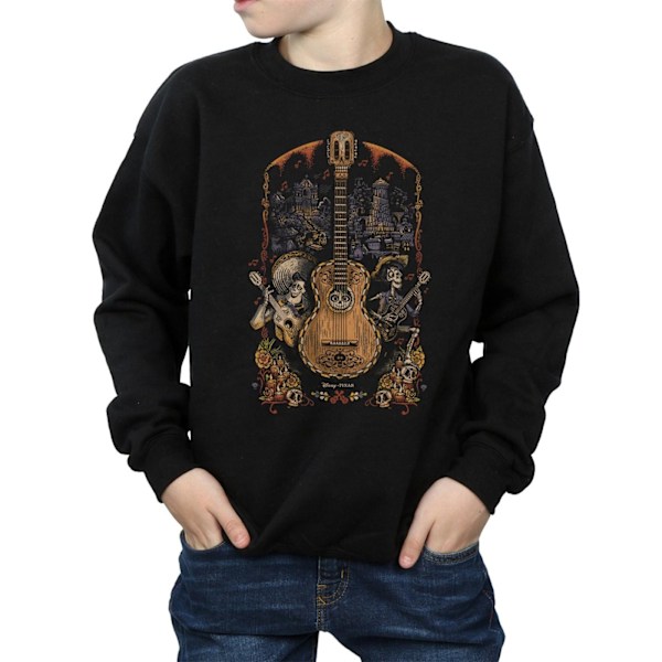 Disney Boys Coco Guitar Poster Sweatshirt 7-8 år Svart Black 7-8 Years