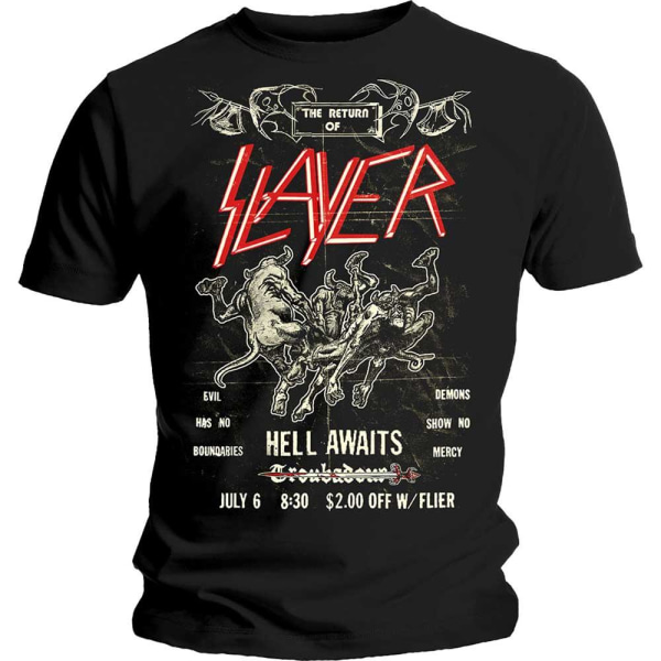 Slayer Unisex Vuxen Vintage Flyer T-Shirt XXL Svart Black XXL