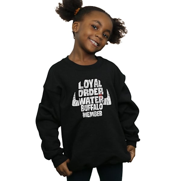 The Flintstones Girls Loyal Order Water Buffalo Member Sweatshirt Black 9-11 Years