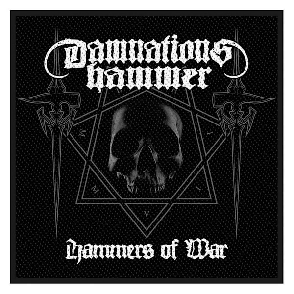 Damnation´s Hammer Hammer Of War Vävda Patch En Storlek Svart/Vit Black/White One Size