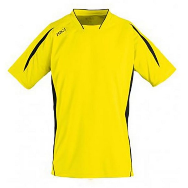 SOLS Herr Maracana 2 Kortärmad fotboll T-shirt M Lemon/Blac Lemon/Black M