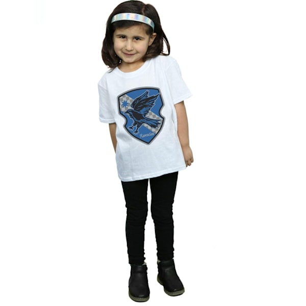 Harry Potter T-shirt med Ravenclaw-vapen, platt bomull, flickor, 5-6 år White 5-6 Years