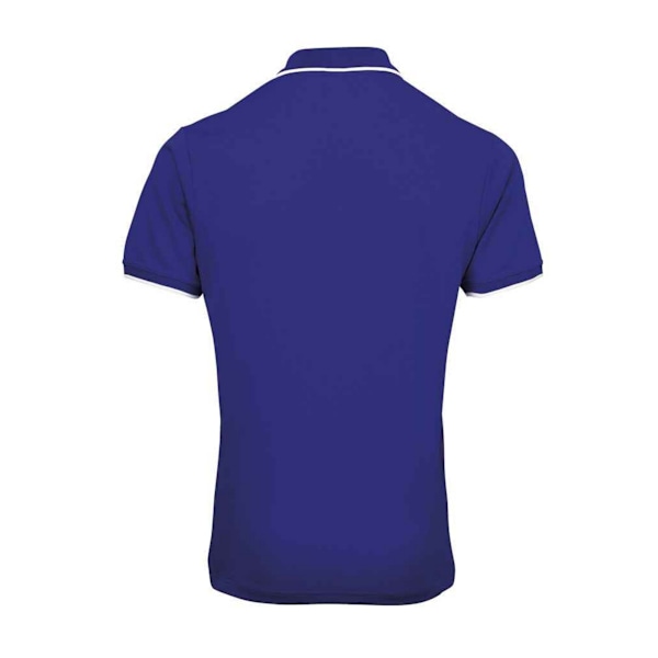 Premier Herr Coolchecker Kontrast Pique Polotröja XL Royal Blå Royal Blue/White XL