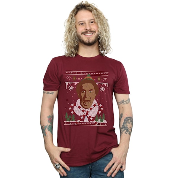 Elf Herr Jul Fair Isle T-shirt XL Bourgogne Burgundy XL