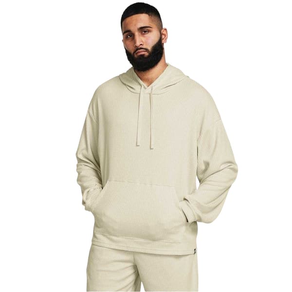 Under Armour Herr Rival Waffle Relaxed Fit Långärmad Hoodie White M