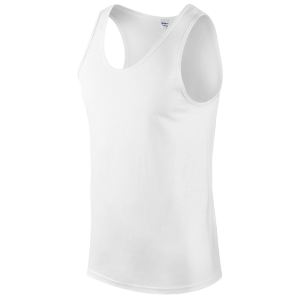 Gildan Herr Plain Soft Tank Top L Vit White L