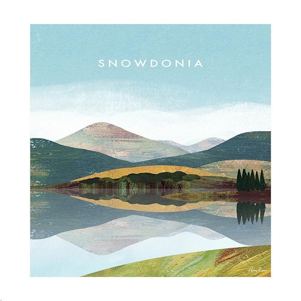 Henry Rivers Snowdonia Pappersutskrift 50cm x 40cm Blå/Vit/Grön Blue/White/Green 50cm x 40cm