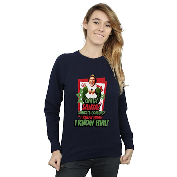 Elf Dam/Damer OMG Santa Sweatshirt L Marinblå Navy Blue L