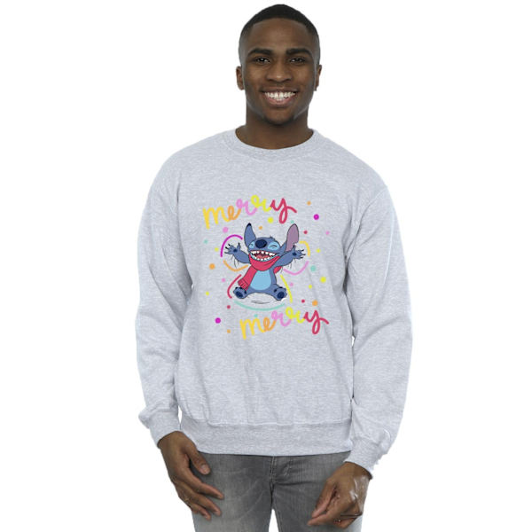 Disney Herr Lilo & Stitch Merry Rainbow Sweatshirt 3XL Sports G Sports Grey 3XL