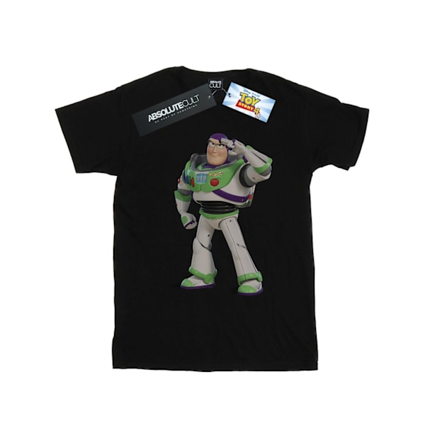 Disney Flickor Toy Story Buzz Lightyear Stående Bomulls T-Shirt 5 Black 5-6 Years