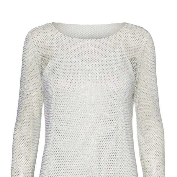 Vero Moda Dam/Dam Celine Mesh Crew Neck Miniklänning S-M Snövit Snow White S-M