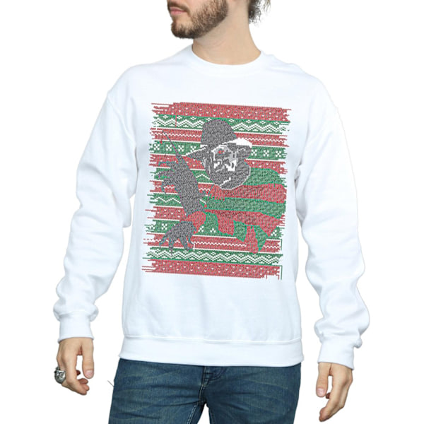 A Nightmare On Elm Street Herr Jul Fair Isle Sweatshirt X White XL