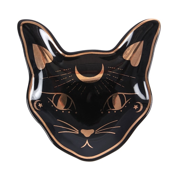 Something Different Mystic Mog Katt Ansikte Prydnadsfat En Storlek B Black/Gold One Size