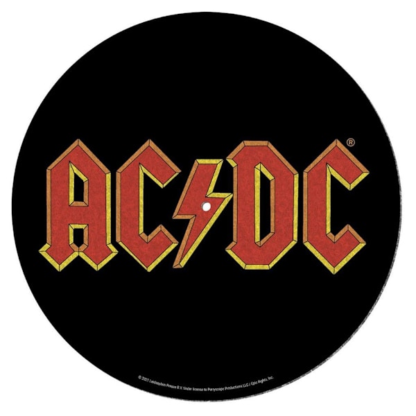 AC/DC-logotyp skivspelarmatta One Size Svart/Röd Black/Red One Size