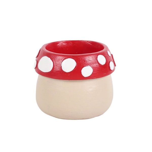 Something Different Resin Svamphus Tealight-hållare En Storlek Red/White/Beige One Size