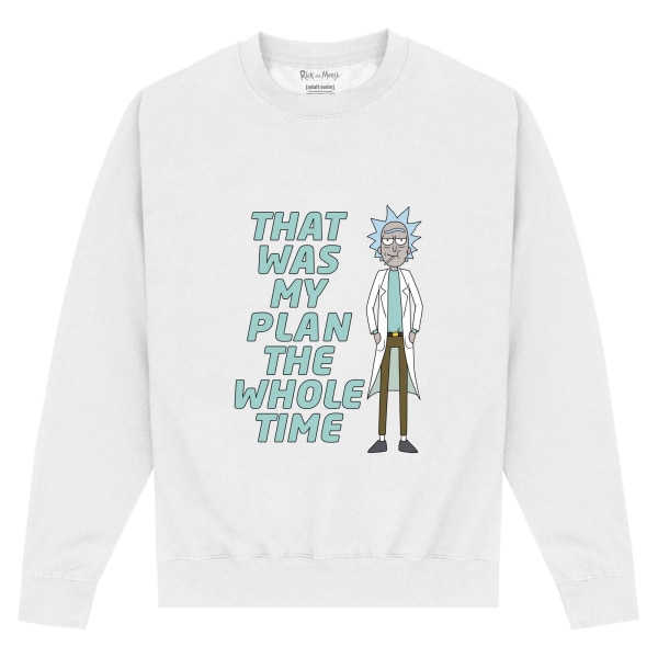 Rick And Morty Unisex Adult My Plan Sweatshirt 5XL Vit White 5XL