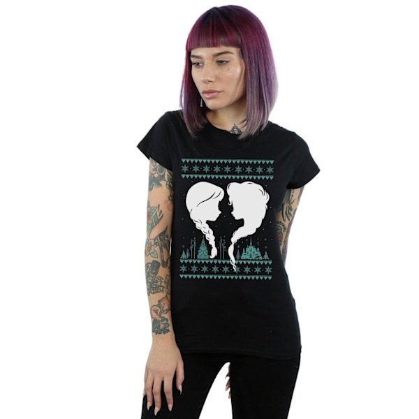 Disney Dam/Kvinnor Frozen Jul Systrar Bomull T-shirt L Black L