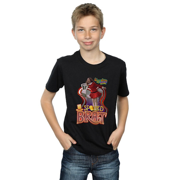 Willy Wonka Och Chokladfabriken Pojkar Bortskämd Brat T-Shirt Black 7-8 Years