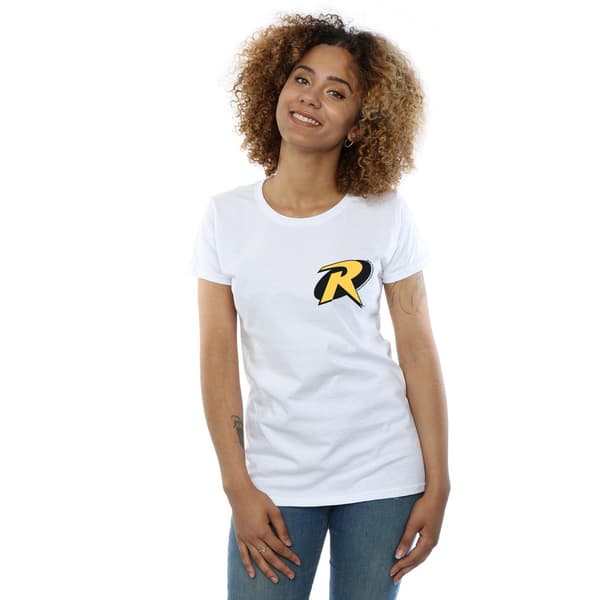 DC Comics Dam/Dam Batman Robin Logotyp Bomulls T-shirt L Vit White L