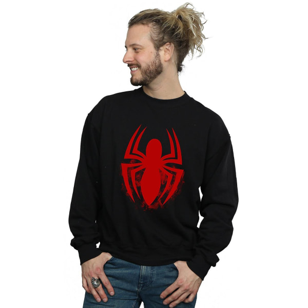 Spider-Man Herr Emblem Logo Sweatshirt 3XL Svart Black 3XL