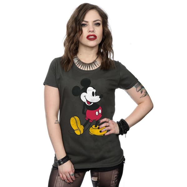 Disney Dam/Dam Mickey Mouse Classic Kick T-shirt i bomull M Light Graphite M