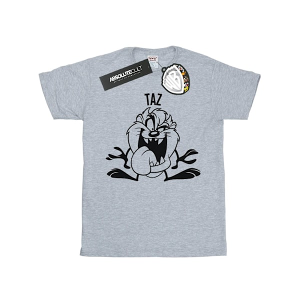 Looney Tunes Girls Taz Large Head Bomull T-shirt 12-13 år Sports Grey Sports Grey 12-13 Years