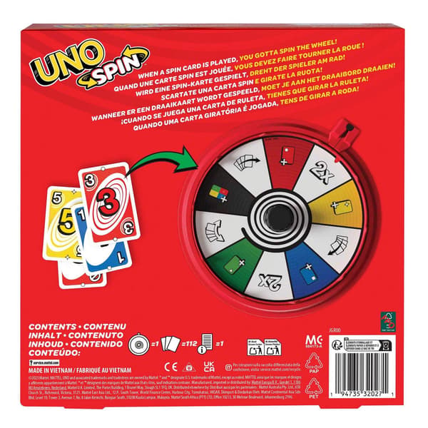 Uno Spin kortspel en storlek flerfärgad Multicoloured One Size