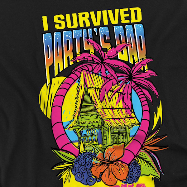 One Piece Herr I Survived Party´s Bar T-Shirt 5XL Svart Black 5XL