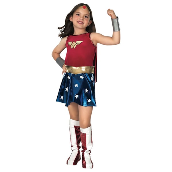 Wonder Woman Girls Deluxe Kostym L Röd/Blå Red/Blue L