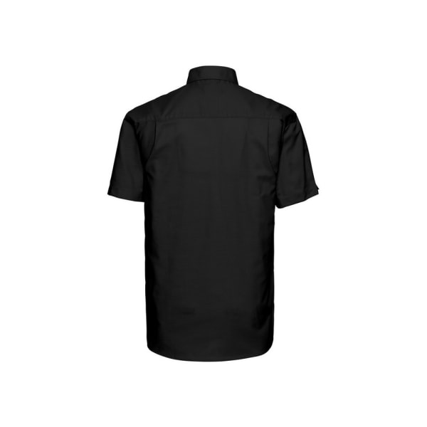 Russell Collection Herr Oxford Easy-Care Kortärmad Skjorta 19 Black 19.5in