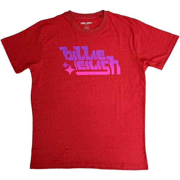 Billie Eilish Unisex Vuxen Lila T-shirt med logotyp XL Röd Red XL