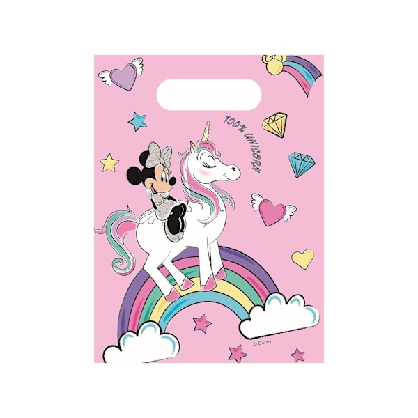 Disney Unicorn Minnie Mouse Partyväskor (6-pack) One Size Pin Pink One Size