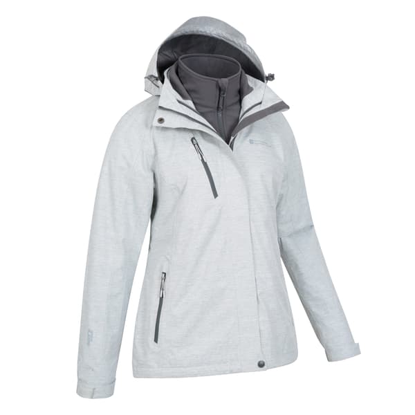 Mountain Warehouse Dam/Dam Bracken Melange 3-i-1 Jacka White 10 UK
