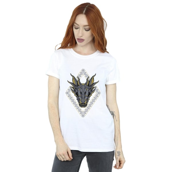 Game Of Thrones: House Of The Dragon Dam/Dam Dragonmönster Bomullspojkvän T-shirt XXL Vit White XXL