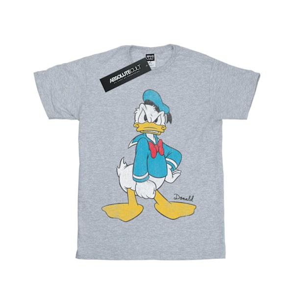 Disney Girls Donald Duck Angry Bomull T-shirt 5-6 År Sport Sports Grey 5-6 Years