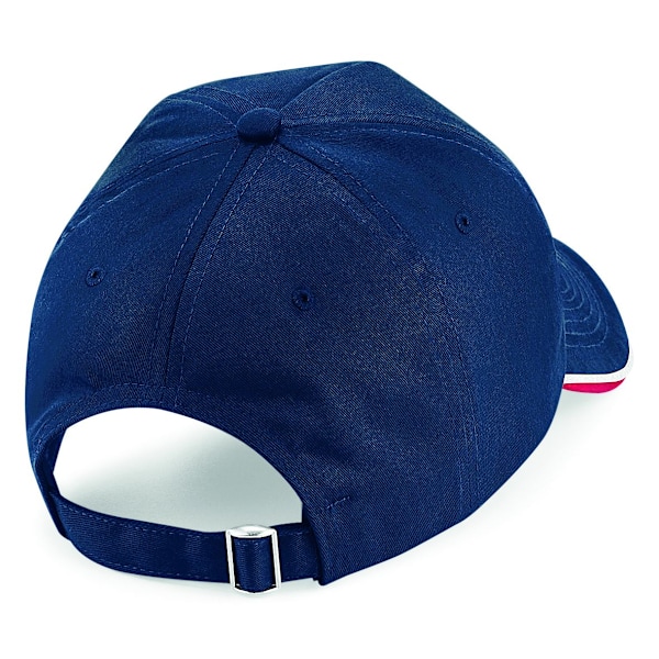 Beechfield Vuxen Unisex Authentic 5 Panel Piped Peak Cap One S French Navy/Classic Red/White One Size