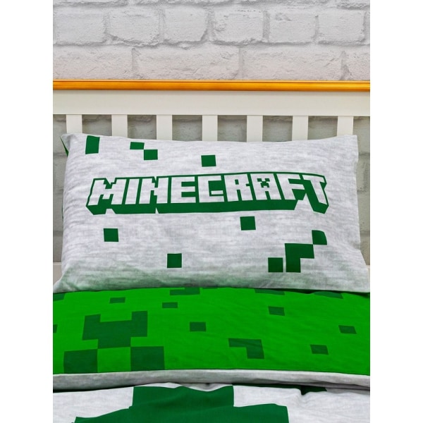 Minecraft Pixel Cover Set Enkel Grön/Grå Green/Grey Single