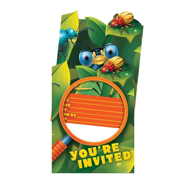 Bug Eyed Pop Up Inbjudan (Förpackning om 8) En Storlek Grön Green One Size
