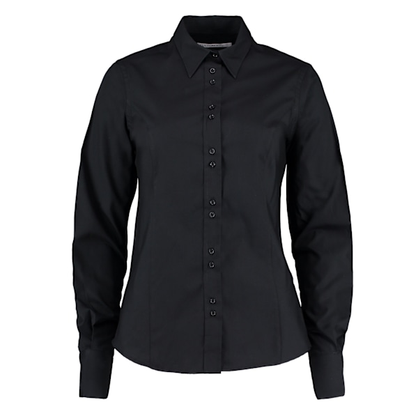 Kustom Kit Dam/Kvinnor City Långärmad formell skjorta 12 UK B Black 12 UK