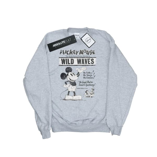 Disney Dam/Kvinnor Mickey Mouse Making Waves Sweatshirt M Hea Heather Grey M