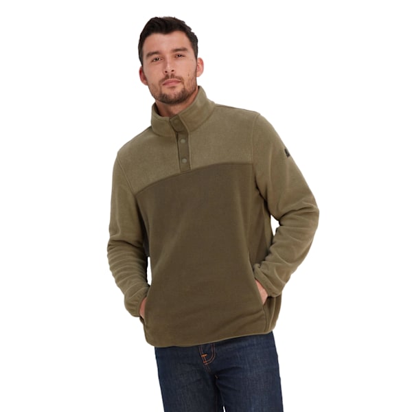 TOG24 Herr Farlow Fleecetröja med Knappar Fram L Khaki Grön Khaki Green L