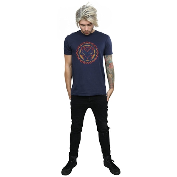 Marvel Herr Svart Panter Tribal Panther Ikon T-shirt L Marin Blå Navy Blue L