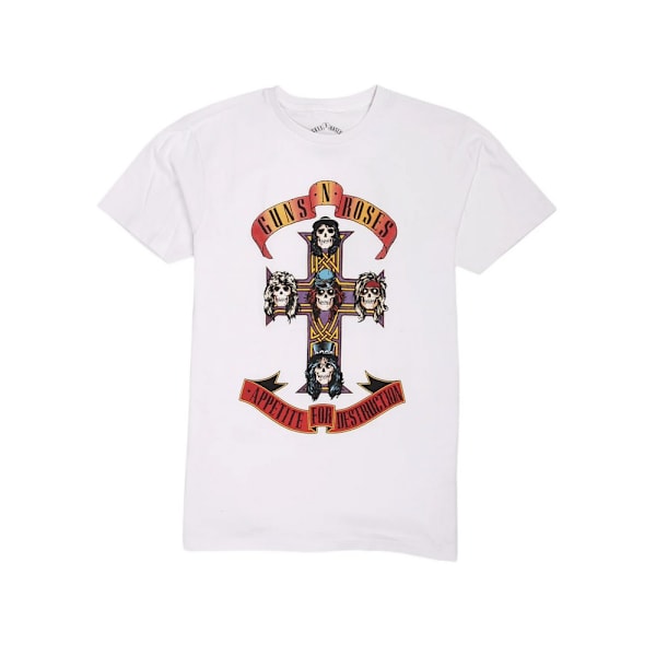 Guns N Roses Unisex Adult Appetite For Destruction T-Shirt XXL White XXL