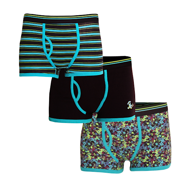 4Kidz Pojkars Bomullsboxershorts med Trunk Fit (3-pack) 7-8 år Haj Shark 7-8 Years