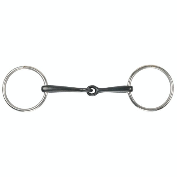 Shires Sweet Iron Jointed Horse Loose Ring Snaffle Bit 5in Svart Black 5in