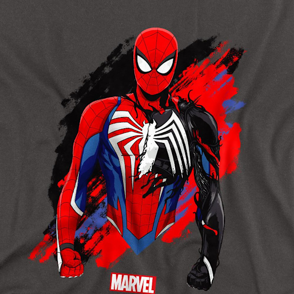 Spider-Man Unisex Vuxen Symbiote T-Shirt S Kolgrå Charcoal S