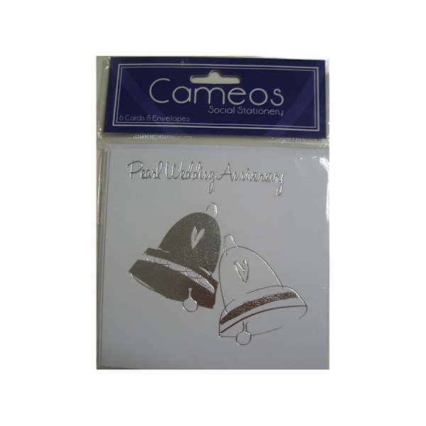 Cameos Pearl 30-årsjubileumsinbjudningar (6-pack) One Size White/Silver One Size